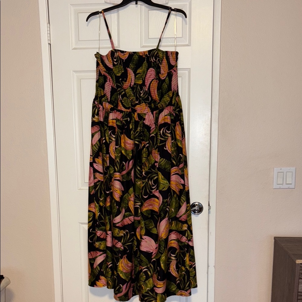 Floral Maxi Dress - Black, Pink, Green